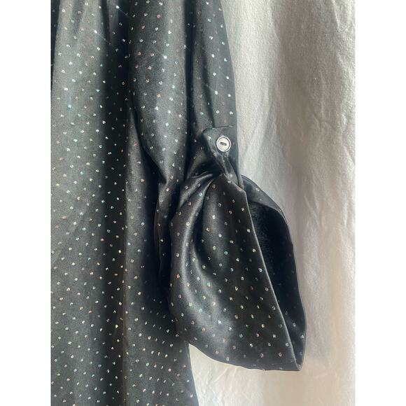 Teddi of California - Button Down Black with Glitter Polka Dots - Size 14 - Picture 4 of 6